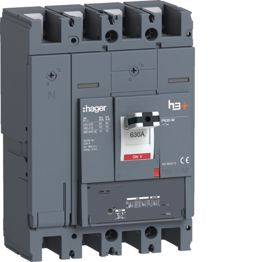 HAGER - Int.aut.P630,4PN0-50-100%,630A,50kA,LSnI