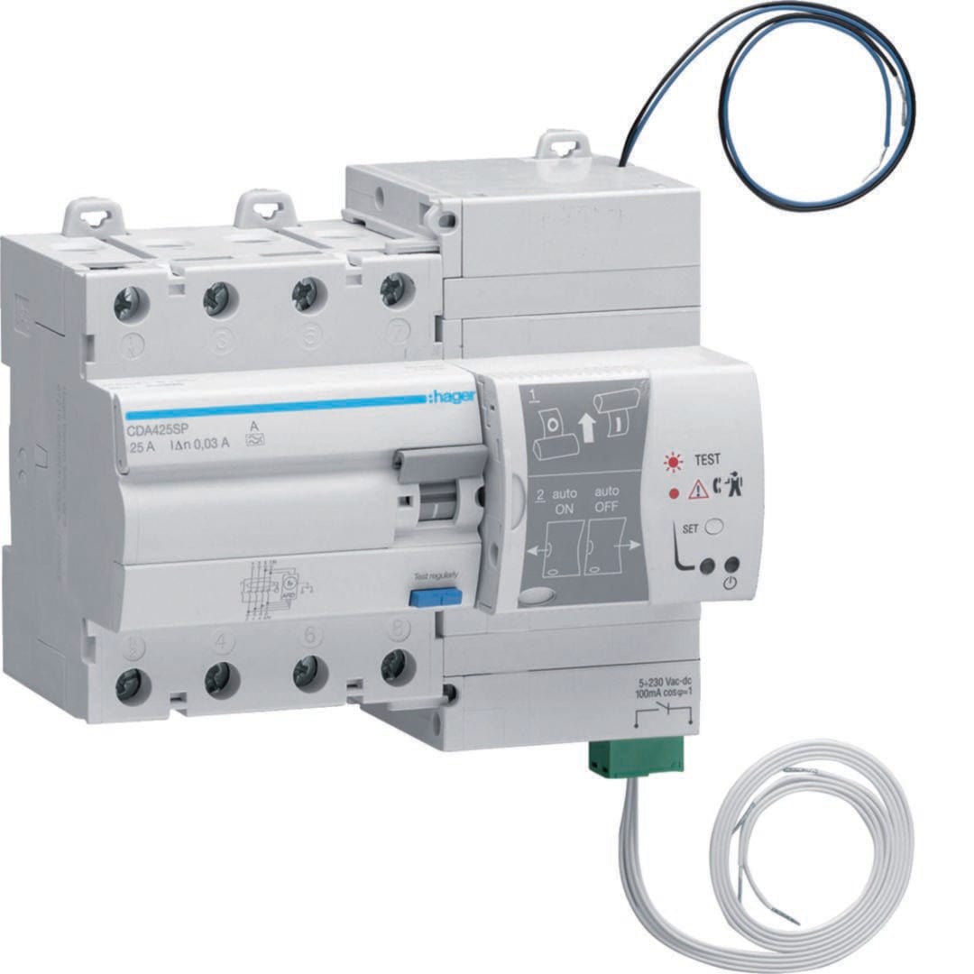 HAGER - ID reconexión auto. 4P 25A 30mA 7m PRO
