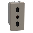 BTICINO - Base 2P+T 10A/16A Light Now-estándar italiano-conexión por tornillos-Stone-1 mod