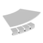 UNEX - Tapa de curva plana 45° de ancho 200 mm R300 Unex en U48X sin halógenos color gris