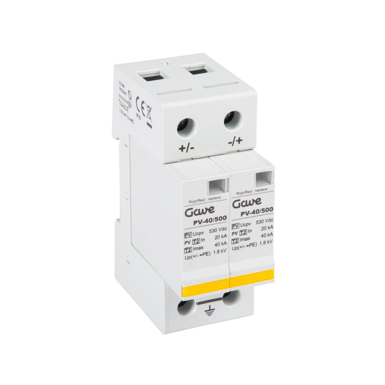 GAVE - PROTECTOR SOBRETENSION ENCHUFABLE PV 500VDC TELESEÑALIZACION