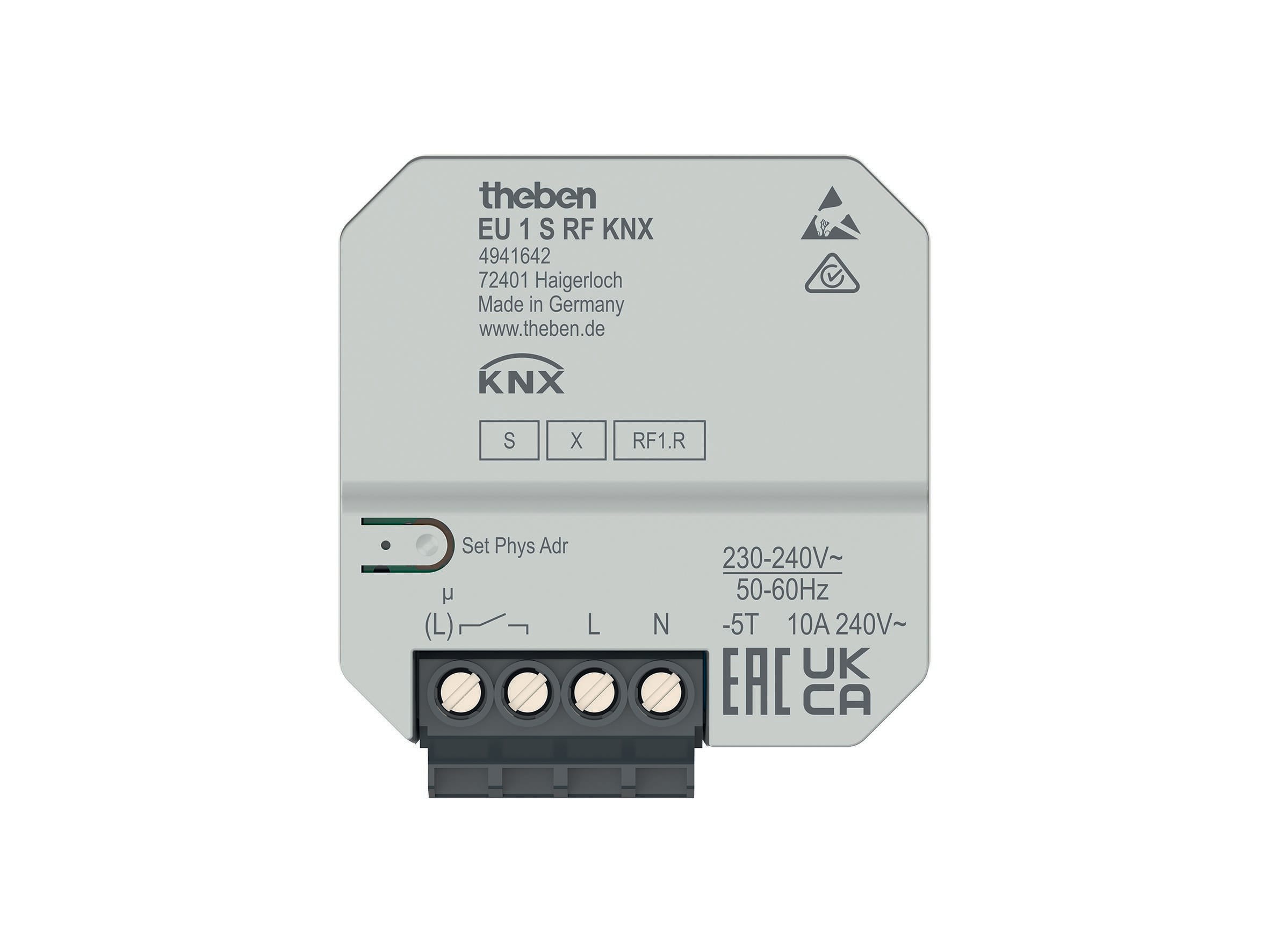 THEBEN - Actuador KNX empotrado de 1 canal para calefacciones eléctricas, KNX Data Secure