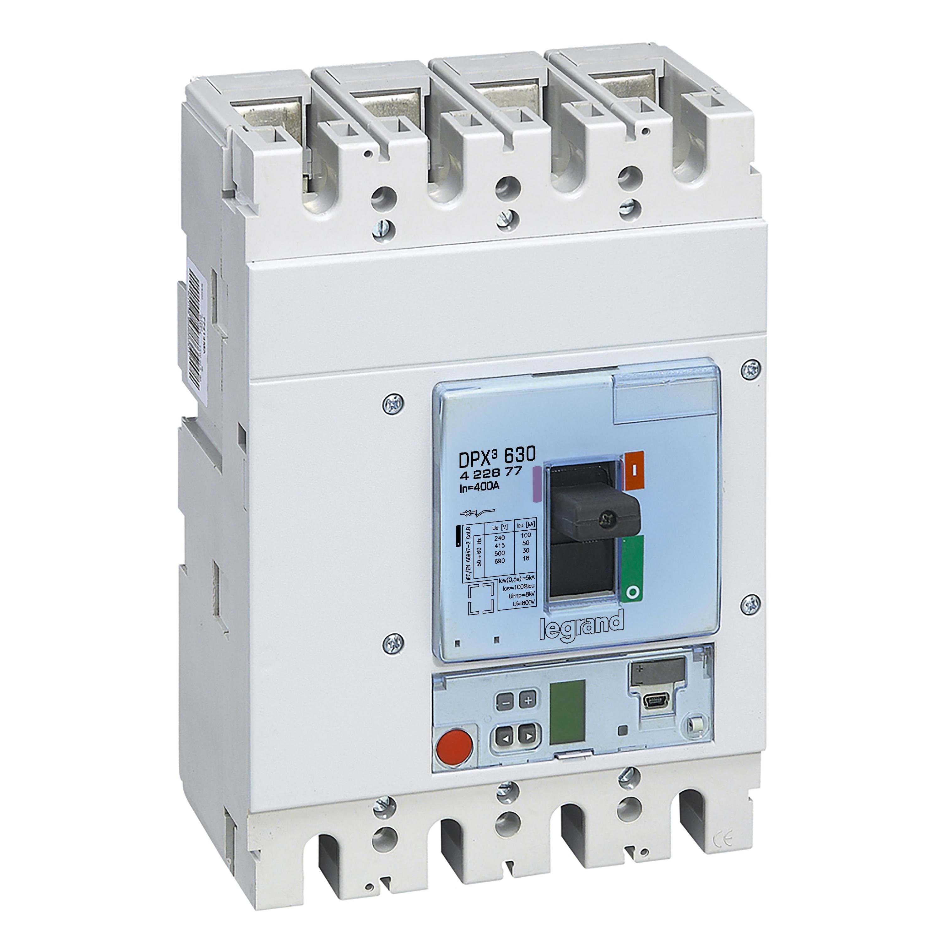 LEGRAND - Interruptor de caja moldeada DPX³ 630 elec S10 + med - 4P - 50kA - 400A