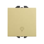 SIMON - Pulsador con grabado luz 10A 230V~ y sistema de embornamiento rápido bronce Simon 270