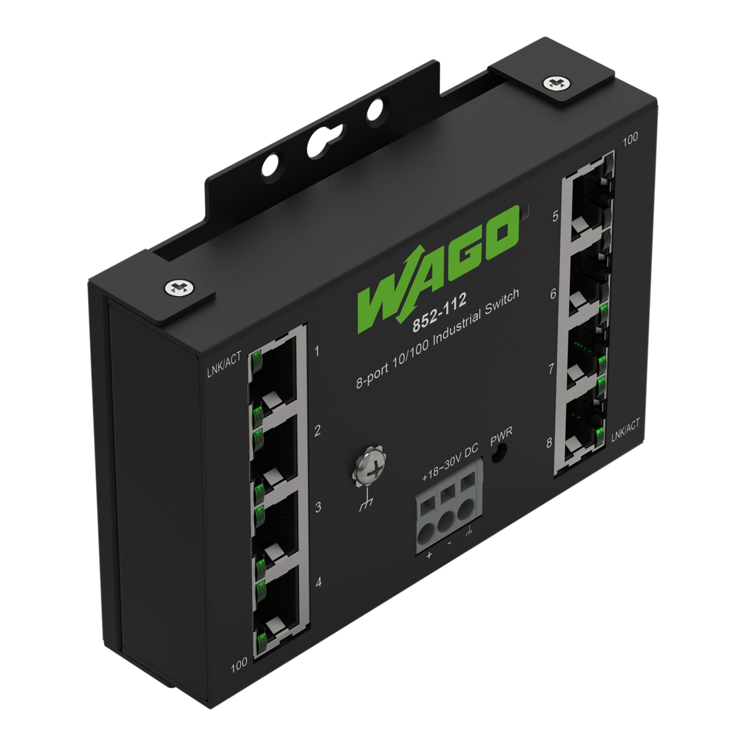WAGO - Industrial-ECO-Switch;8 puertos 100Base-TX;negro