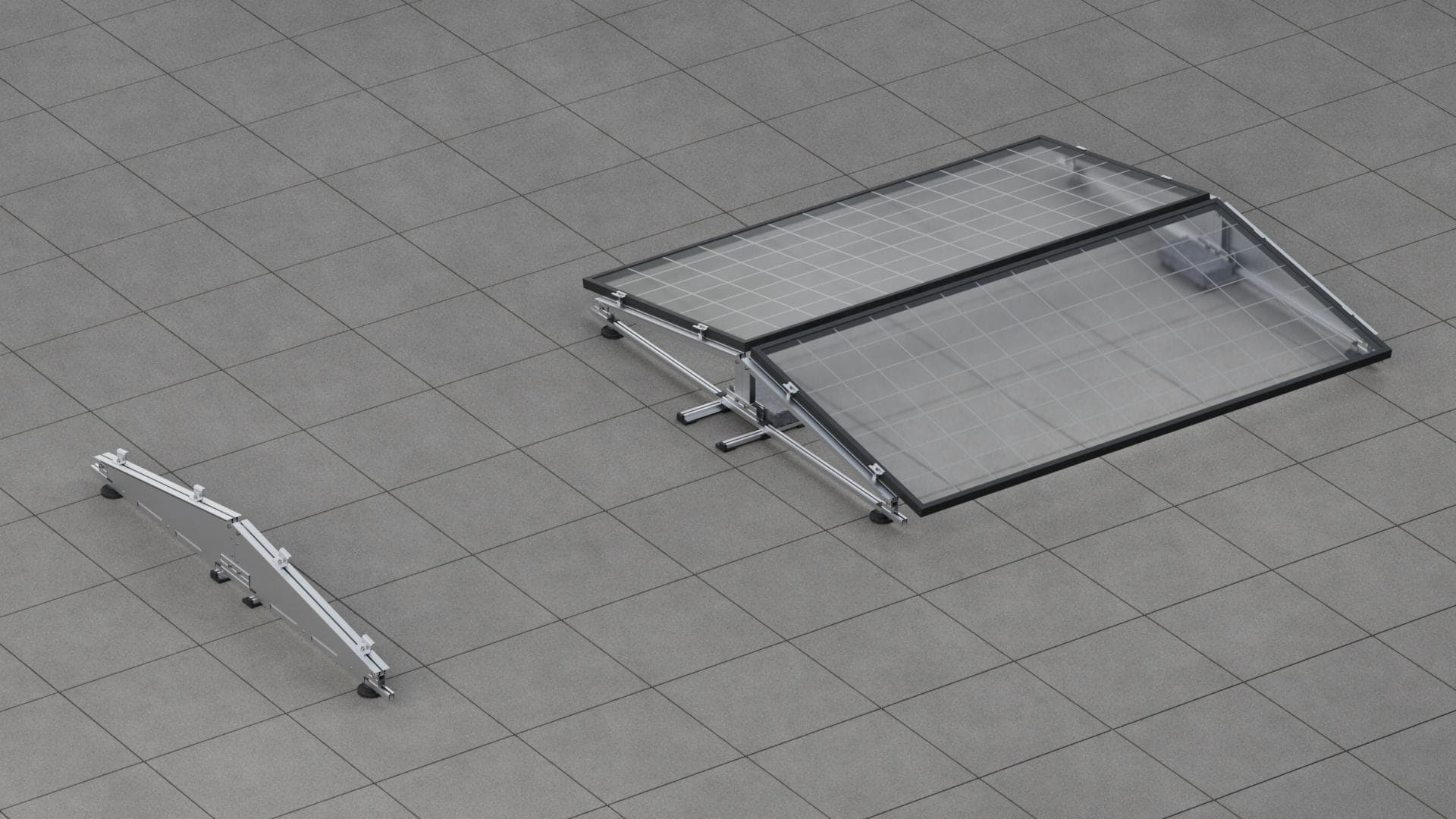 SUNFER - 26H-B-10-A Kit B Soporte lastrado este-oeste para cubierta plana, horizontal