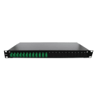TELEVES - Bandeja F.O. para Rack 19'' 1U, Premontada con Adaptadores Simplex, Monomodo (SM)