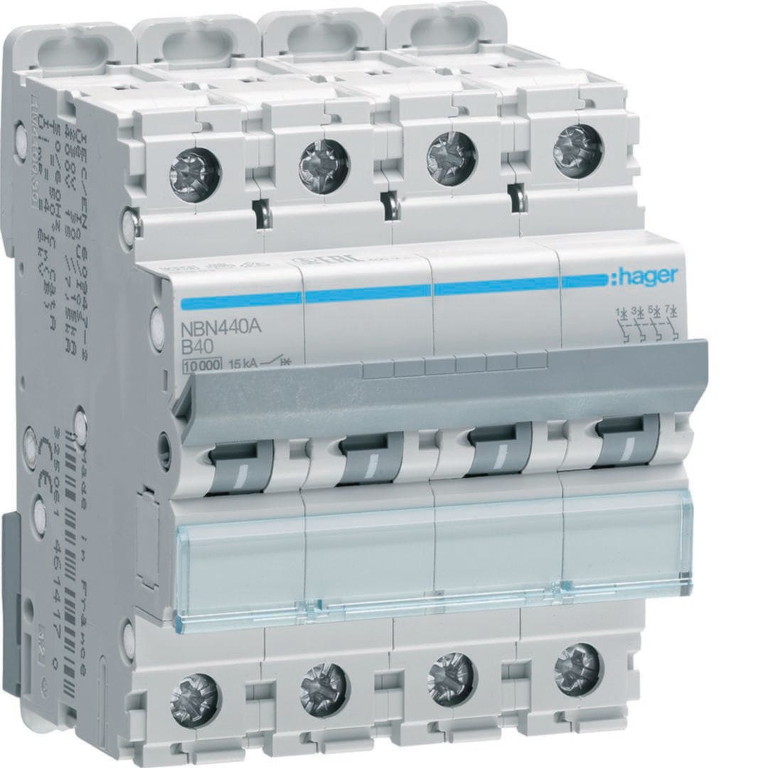 HAGER - Automático NBN 4P 40A B-10/15kA