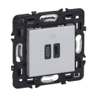 LEGRAND - Base cargador USB Valena Next - Tipo C PowerDelivery - 45W - 2mod - Aluminio