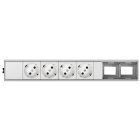 SIMON - Ofiblock Compact montado y cableado con 4 tomas y 2 recortes traseros en las últimas posiciones
