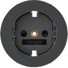 HAGER - TAPA SCHUKO, R.X, PROT INF, NEGRO
