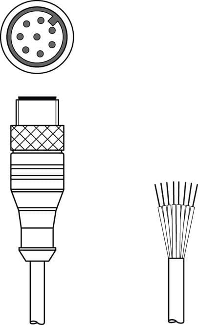 LEUZE - KS S-M12-8A-P1-100