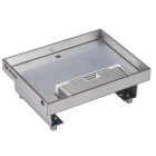 SIMON - Caja de suelo metálica para 2 elementos en instalación de suelo de pavimento gris Simon 500 Cima
