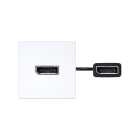 SIMON - Latiguillo Displayport 2.0 hembra-hembra con placa embellecedora blanco Simon K45