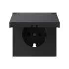 SIMON - Tapa para enchufe schuko IP44 negro mate Simon 360