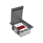 SIMON - Kit caja de suelo regulable suelo técnico 6 elementos con enchufe doble,SAI doble,2 placas 1RJ45 3M® gris Simon 500 Cima