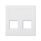 SIMON - Placa de voz y datos plana sin guardapolvo para 2 RJ45 de Panduit® de 1 elemento blanco Simon 500 Cima