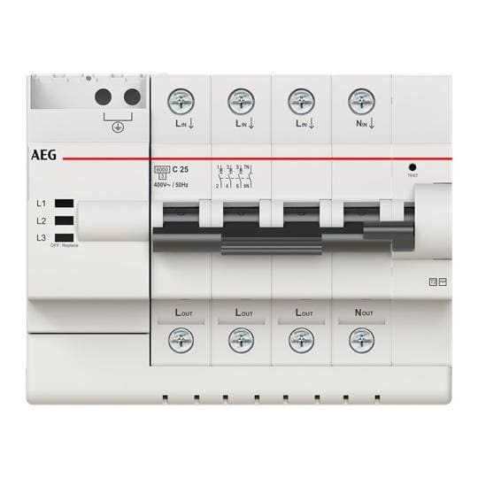 AEG BAJA TENSIÓN - Prot. Sobret. P+T NUX POP 3N C25