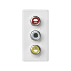 SIMON - Placa SIMON K45 1/2 mecanismo con 3 conectores RCA audio blanco nieve