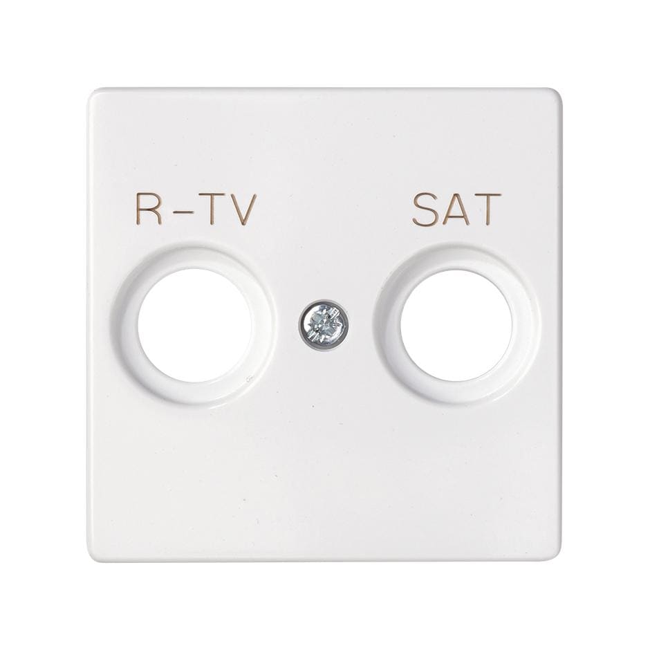 SIMON - Tapa SIMON 82 toma R-TV+satélite blanco nieve