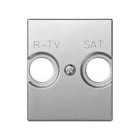 SIMON - Tapa SIMON 82 CENTRALIZACIONES toma R-TV+satélite módulo ancho aluminio