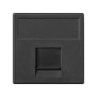SIMON - Placa SIMON K45 V&D plana con guardapolvo para 1 conector AMP/BRAND REX/SYSTIMAX (AVAYA)/KRONE o BELDENCDT gris