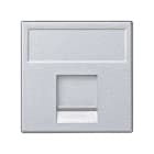 SIMON - Placa SIMON K45 V&D plana con guardapolvo para 1 conector AMP/BRAND REX/SYSTIMAX (AVAYA)/KRONE o BELDENCDT aluminio