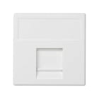SIMON - Placa SIMON K45 V&D plana con guardapolvo para 1 conector AMP/BRAND REX/SYSTIMAX (AVAYA)/KRONE o BELDENCDT blanco
