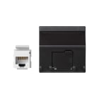 SIMON - Placa SIMON K45 V&D inclinada con guardapolvo para 1 conector CAT6 UTP gris grafito