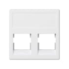 SIMON - Placa SIMON K45 V&D plana sin guardapolvo para 2 conectores 3M OCK blanco nieve