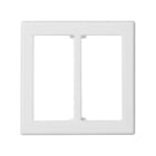SIMON - Placa SIMON K45 V&D plana sin guardapolvo para 2 conectores conexiones rápidas M-H 3P blanco nieve