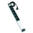 SIMON - Regleta ELECTROBLOCK con 6 bases schuko cable rojo