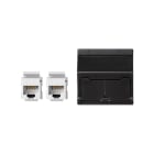 SIMON - Placa SIMON K45 V&D inclinada con guardapolvo para 2 conectores CAT5E UTP gris