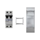 SIMON - Placa SIMON K45 con 3 mecanismos con magnetotérmico bipolar 10A formato DIN aluminio
