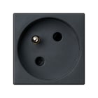 SIMON - Base enchufe SIMON K45 Francesa con embornamiento por tornillo y obturador de protección gris grafito