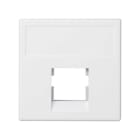 SIMON - Placa SIMON K45 V&D plana sin guardapolvo para 1 conector R&M blanco nieve