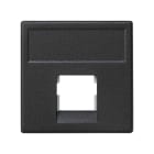 SIMON - Placa SIMON K45 V&D plana sin guardapolvo para 1 conector AMP/BRAND REX/SYSTIMAX/(AVAYA)/KRONE o BELDENCDT gris grafito