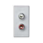 SIMON - Placa SIMON K45 1/2 mecanismo con 2 conectores VGA aluminio