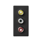 SIMON - Placa SIMON K45 1/2 mecanismo con 3 conectores RCA audio gris grafito