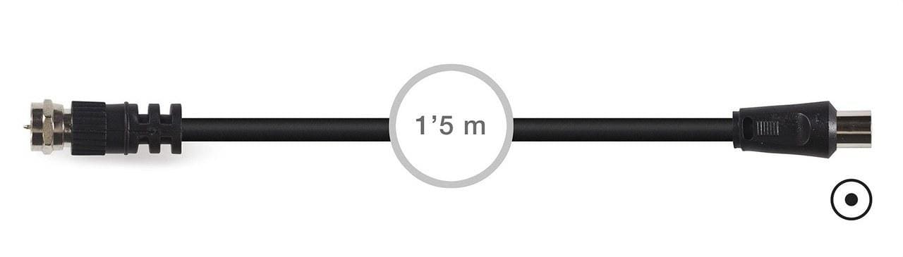 FONESTAR - Conexión F-antena TV / video macho-macho 1,8m