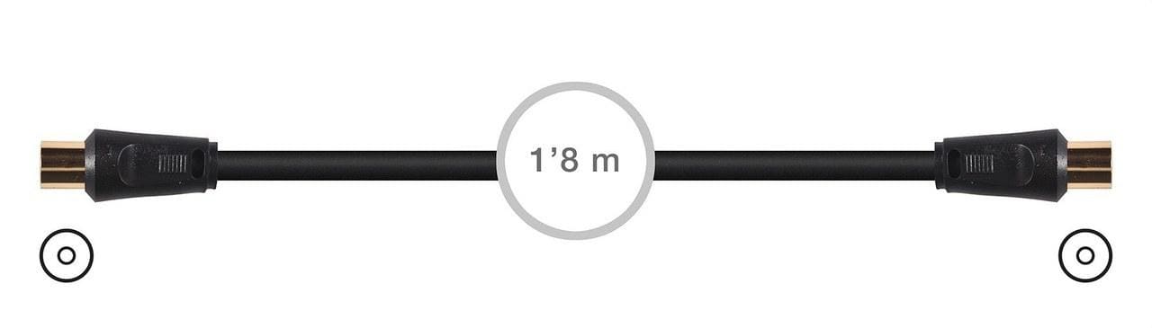 FONESTAR - Conexión profesional antena TV / video macho-hembra 1,8m