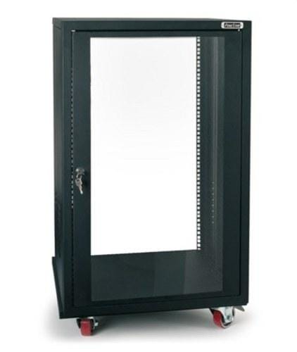 FONESTAR - Mueble rack 19" 18U metálico puerta transparente con cierre negro