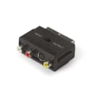 FONESTAR - Adaptador 3 RCA hembra+Mini DIN4 euroconector macho dorado