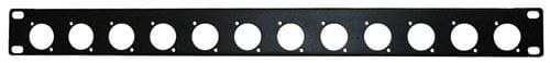 FONESTAR - Panel frontal 1U rack 19" 483x44,5 12 zócalo negro
