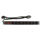 FONESTAR - Base corriente 1U 230V rack 19" 483x44,5 negro