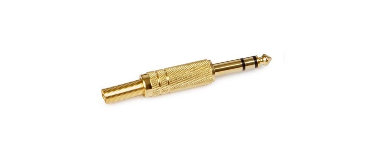 FONESTAR - Conector Jack macho 6,3mm estéreo dorado metálico