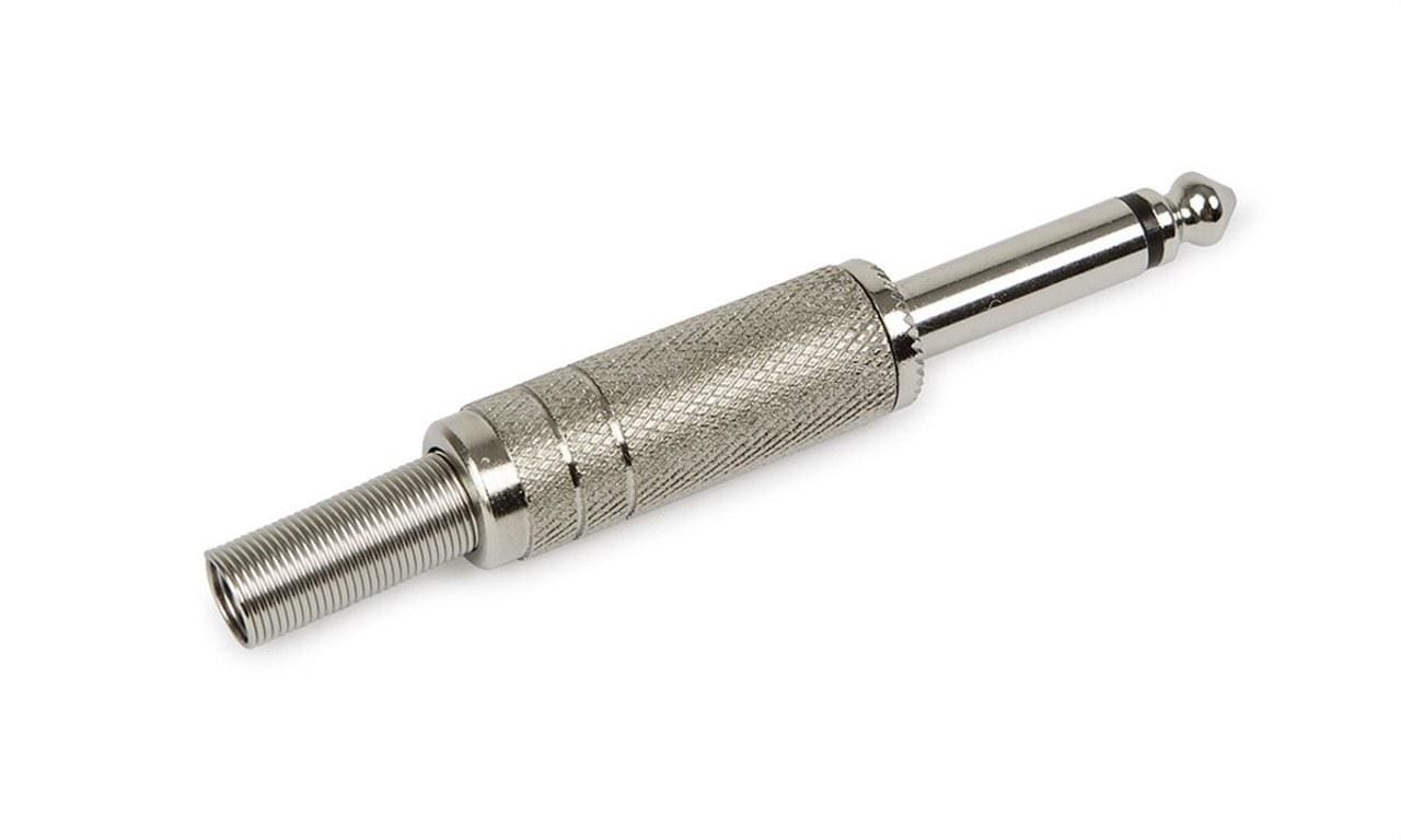 FONESTAR - Conector Jack macho 6,3mm monofásico plateado metálico