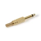 FONESTAR - Conector Jack macho 6,3mm monofásico dorado metálico