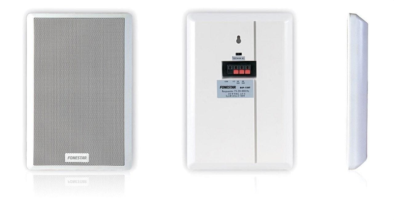 FONESTAR - Juego bafles Hi-Fi BSP extraplano 30W transformador blanco