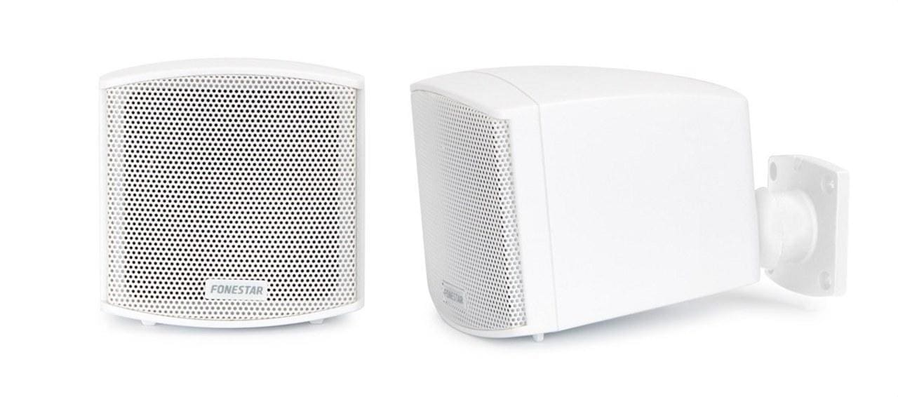 FONESTAR - Juego bafles baja impedancia 25W con soporte blanco
